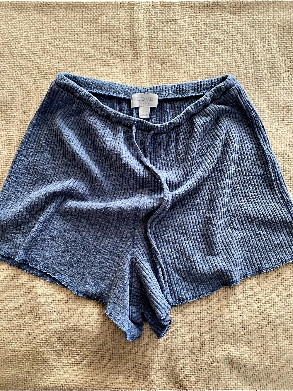 Love by Gap Waffle-Knit Pull On Lounge Shorts Blue